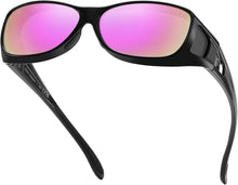 Polarisierte Überbrille UV400 Schutz Wrap Around Schwarz Rahmen Lila
