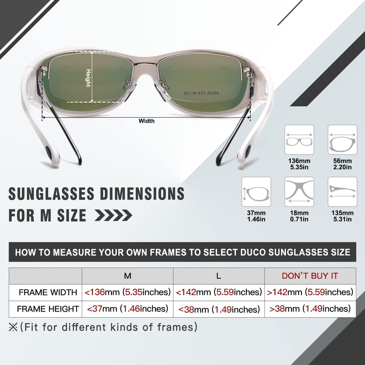 Polarisierte UV400 Sonnenbrille mit Wrap-Around Blendschutz