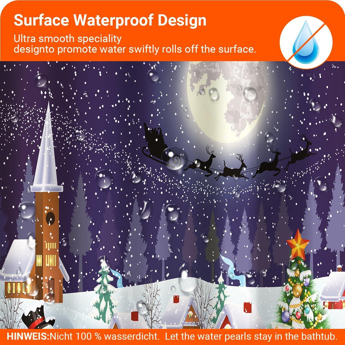 Duschvorhang Weihnachtsstimmung 200x200cm Wasserabweisend