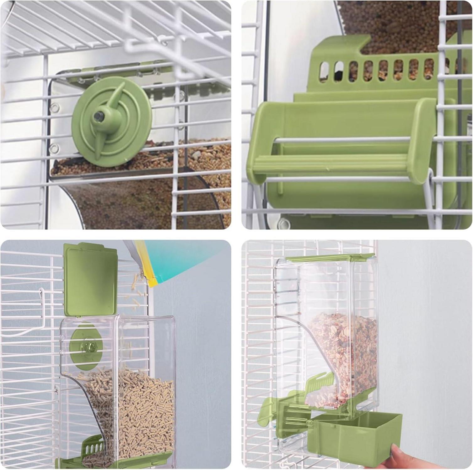 Automatischer Vogelfutterspender Wasserspender Set Blau