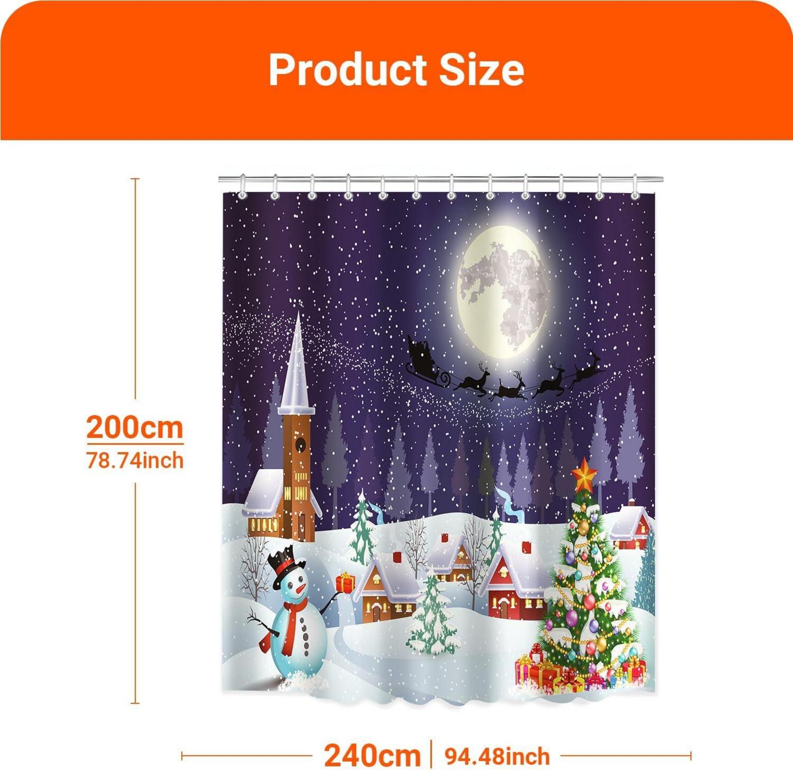 Duschvorhang Weihnachtsstimmung 240x200cm Antischimmel Polyester