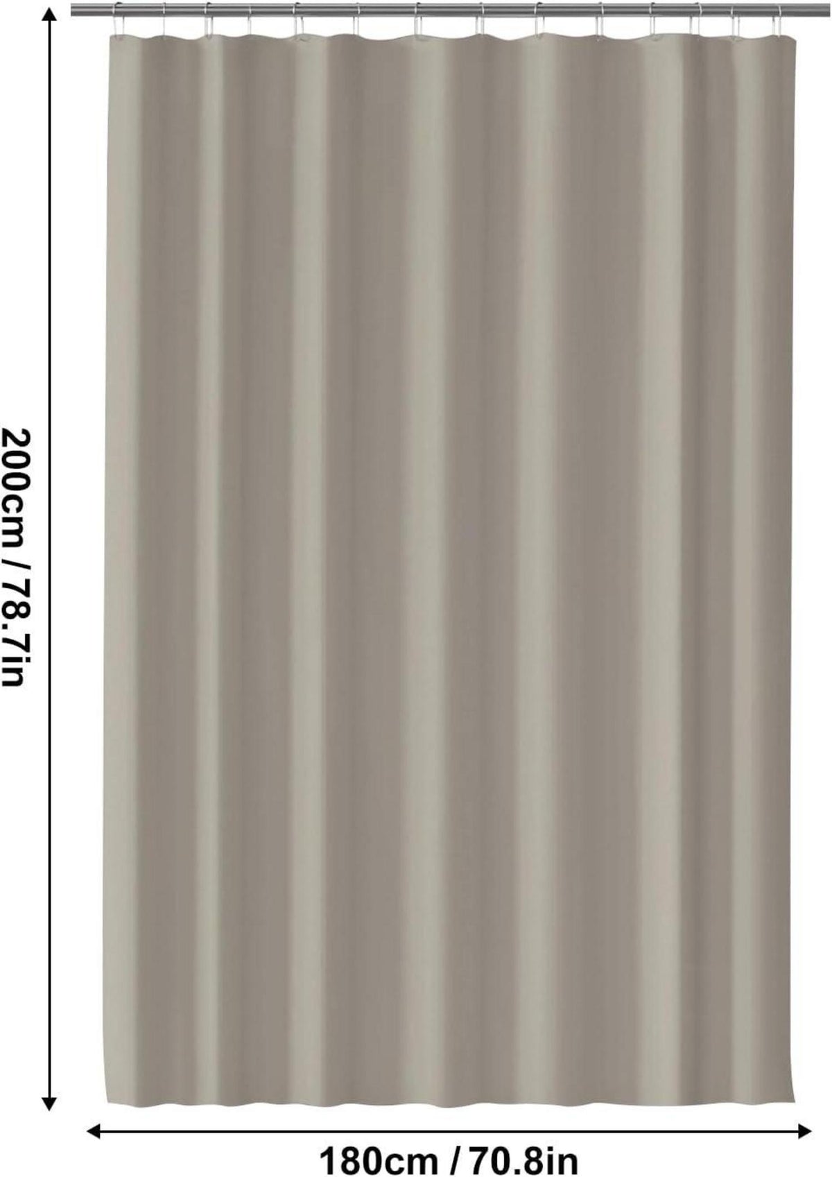 Duschvorhang Wasserdicht Anti-schimmel Beige 180x200 cm PEVA