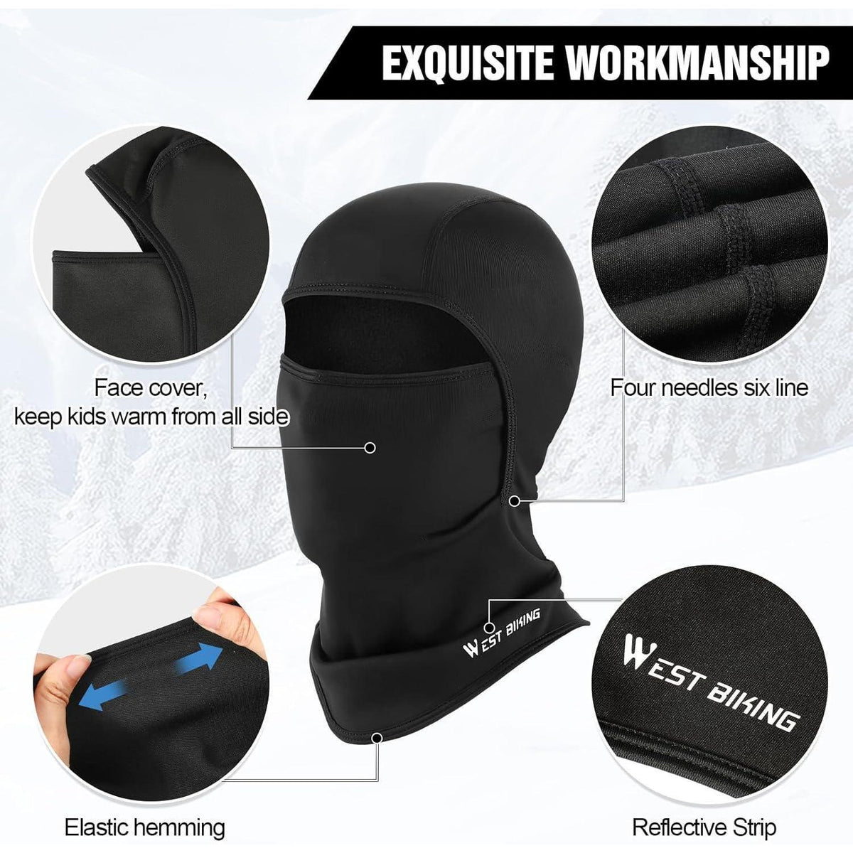 Kinder Sturmhaube Fleece Warm & Winddicht für Winter Outdoor Sport