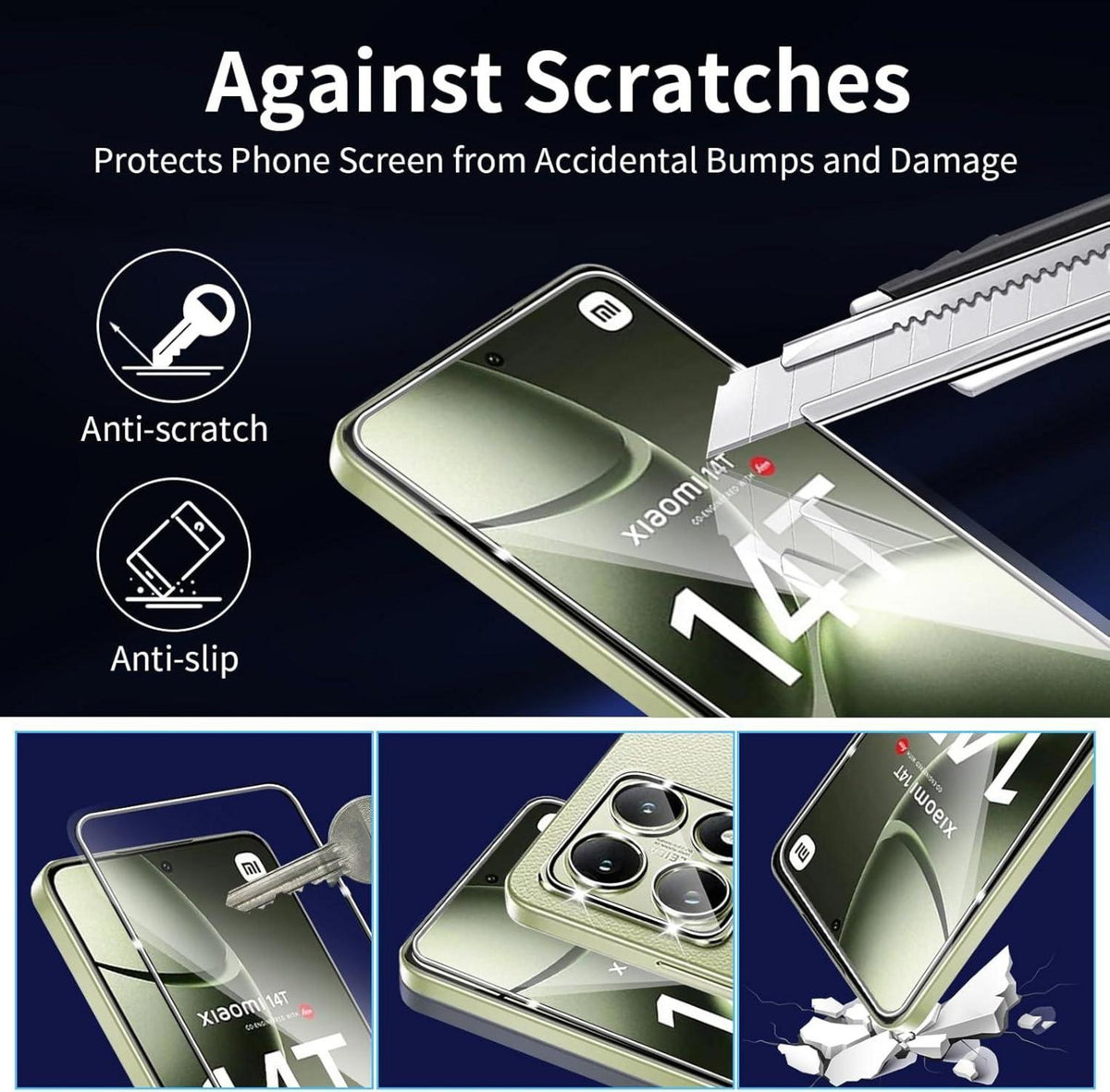 Xiaomi Mi 14T Panzerglas Schutzfolie 2 Stück Anti-Kratzen