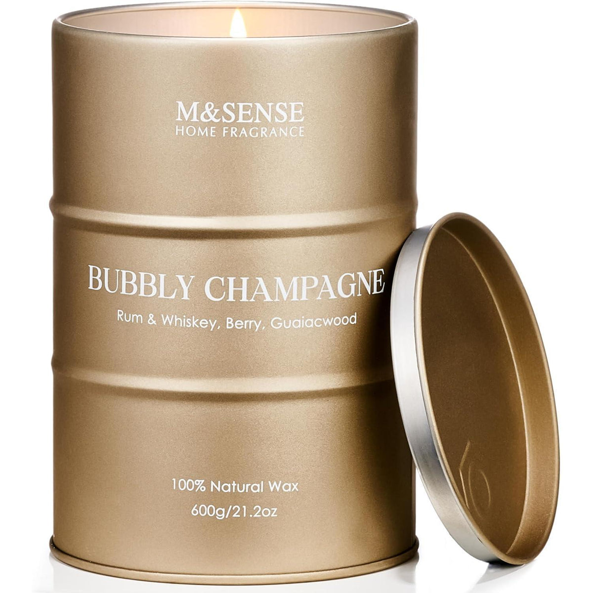Duftkerze Champagner mit Sojawachs, 600g, 130h Brenndauer