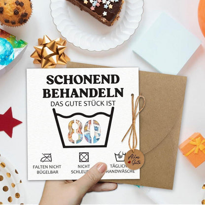 Geburtstagskarte 80 mit Geldversand – Lustiges Geschenk für Mann & Frau