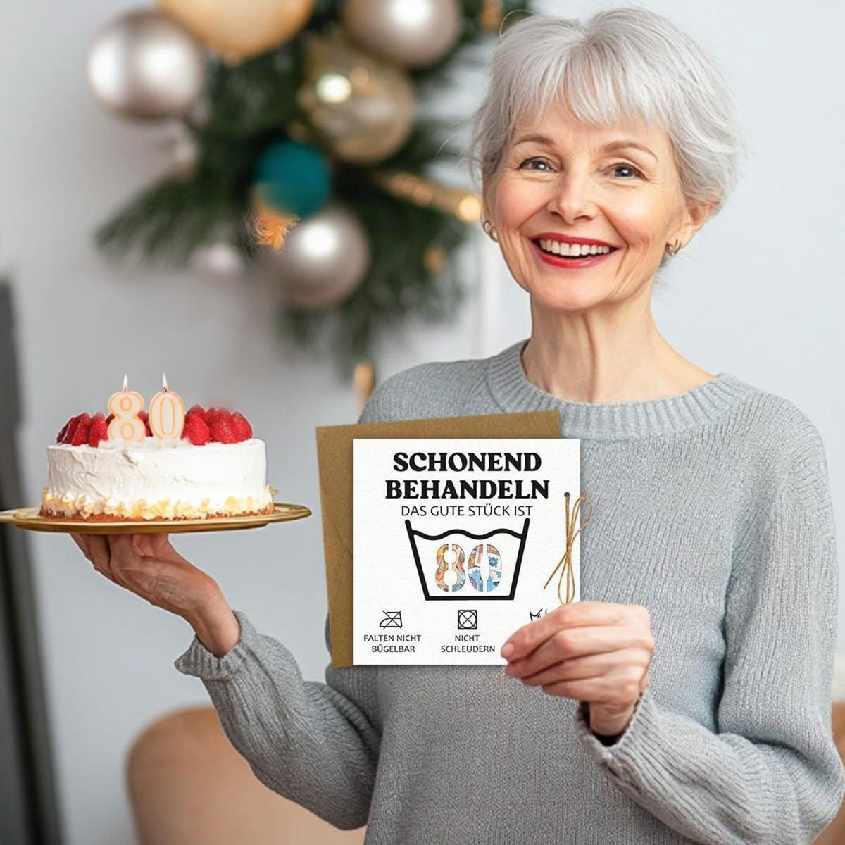Geburtstagskarte 80 mit Geldversand – Lustiges Geschenk für Mann & Frau