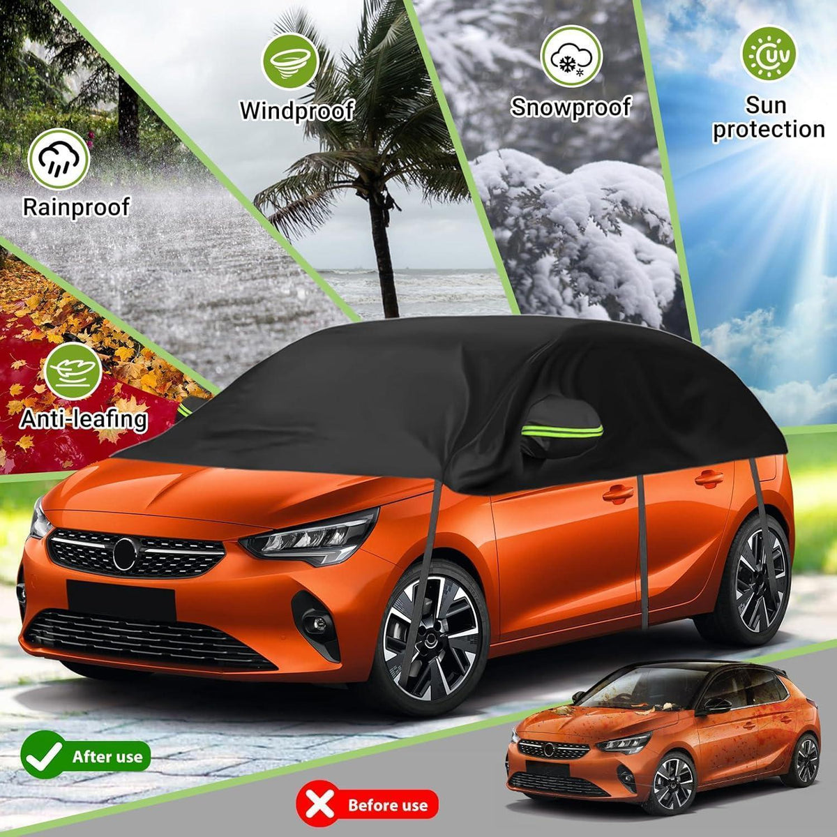 Halbautoabdeckung für Opel Corsa D & Renault Clio – UV-Schutz