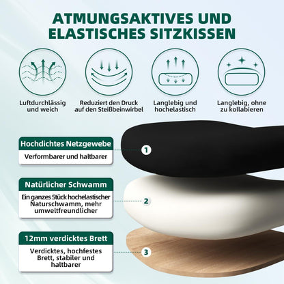 Ergonomischer Bürostuhl mit Verstellbarer Kopfstütze und Rollen bis 150kg