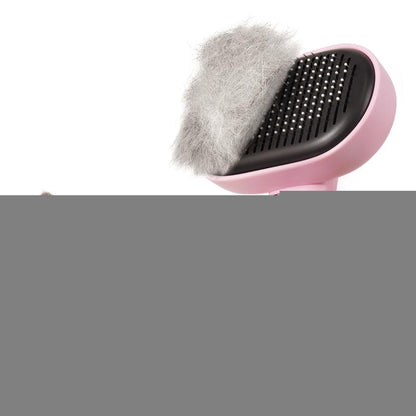 Katzenbürste mit Auslöseknopf für Lang- und Kurzhaar, Rosa