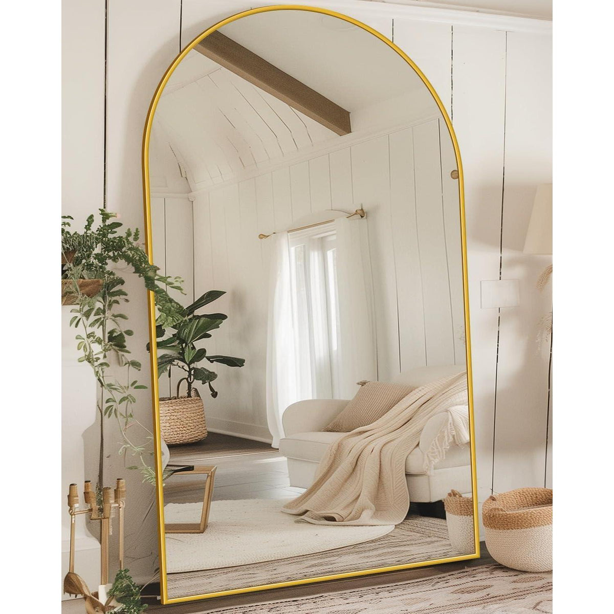 Gewölbter Standspiegel 188x114cm – Vollständig, Modern & Sicher