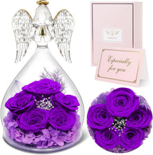 Ewige Rosen Engel Geschenkbox Violett für Frauen, Valentinstag