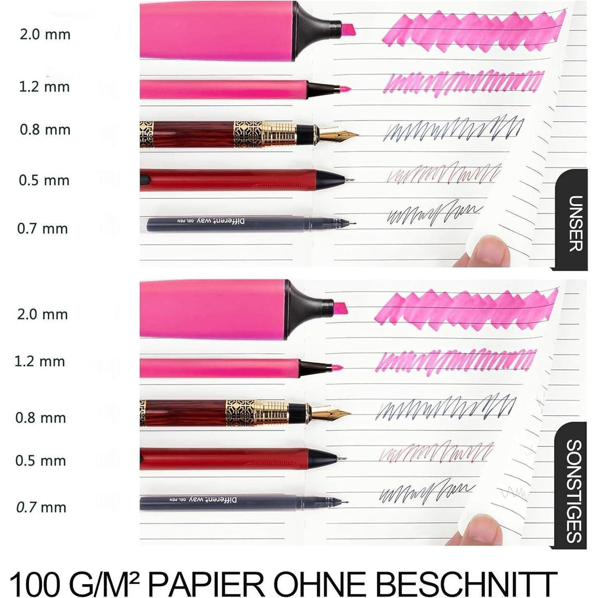 Liniertes Notizbuch A5 mit Stift – Tagebuch für Erwachsene