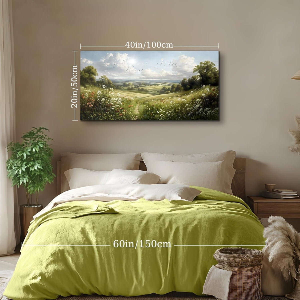 Leinwandbild Sonniges Feld 50x100 cm für Wohnzimmer & Büro