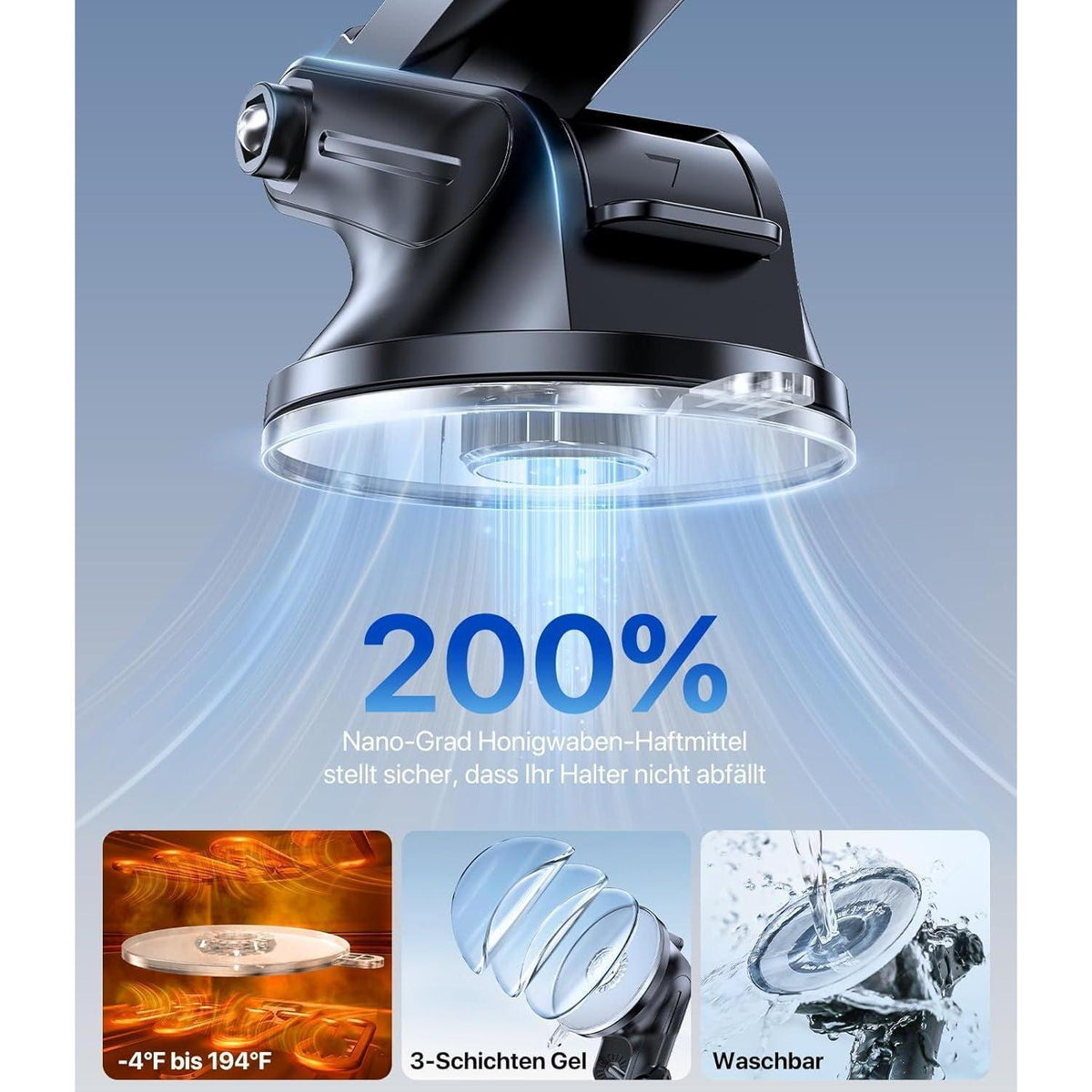 Handyhalterung Auto 360° Drehbar mit starkem Saugnapf