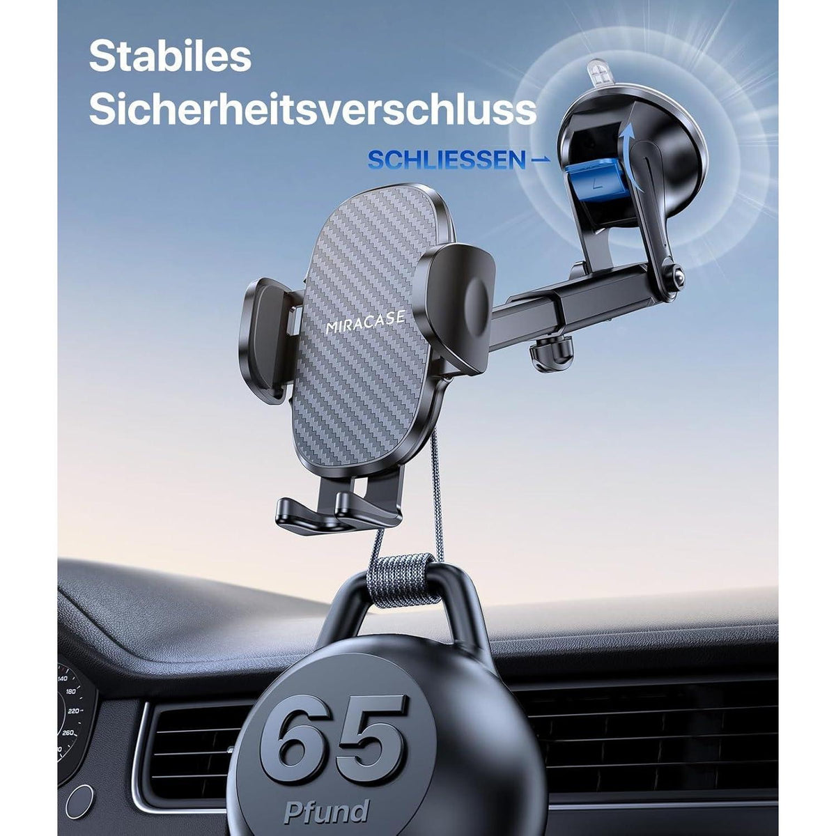 Handyhalterung Auto 360° Drehbar mit starkem Saugnapf