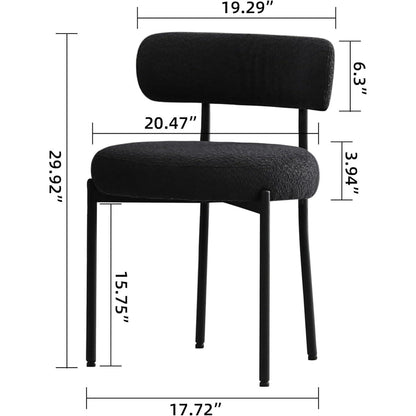 Esszimmerstühle 6er Set, Modern Retro Design, Schwarz