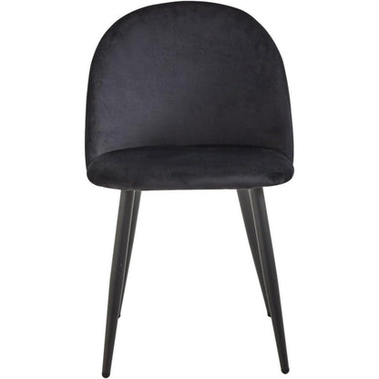 8 Esszimmerstühle Samt mit Metallbeinen, Schwarz