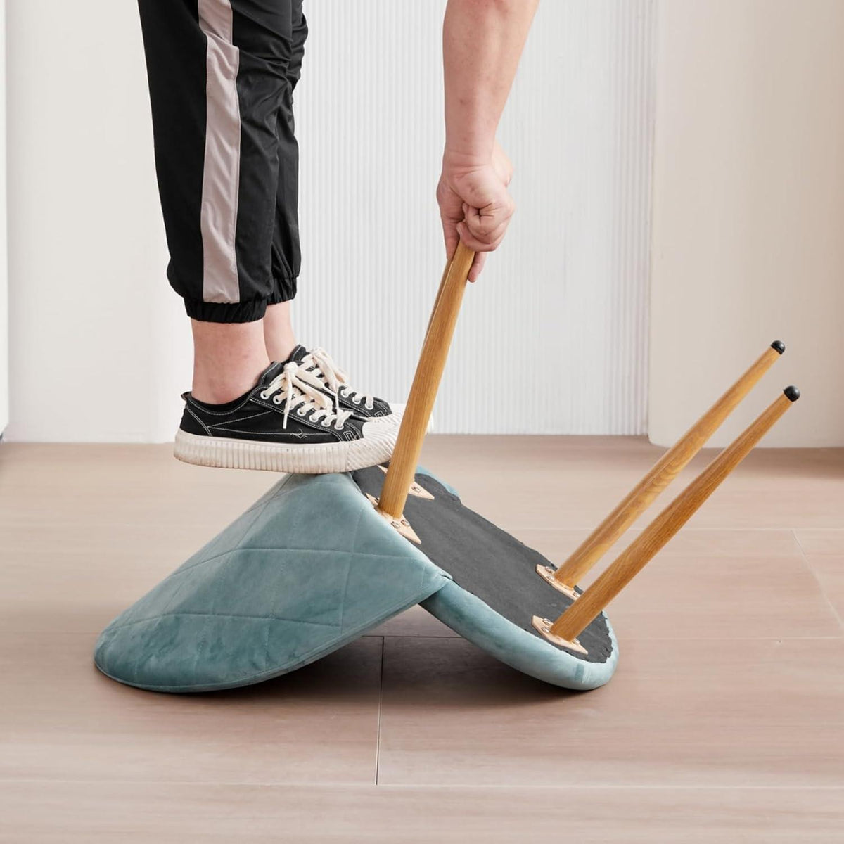 8 Esszimmerstühle Samt, Grün – Verstellbare Schutzpolster