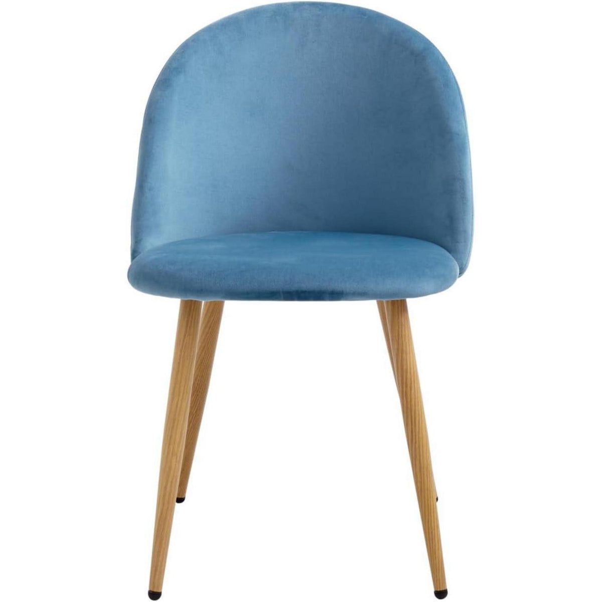 8 Esszimmerstühle Samt mit Metallbeinen & Schutzpolstern – Blau