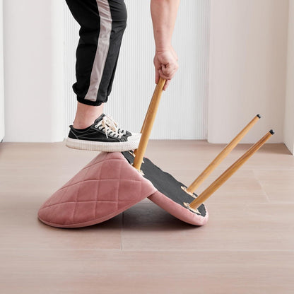 6 Esszimmerstühle Samt Rosa mit verstellbaren Schutzpolstern