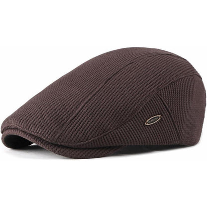 Herren Schiebermütze Verstellbar – Warme Winter Newsboy Cap Kaffee
