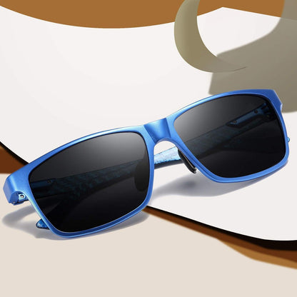 Polarisierte Herren Sonnenbrille Rechteckig Metallrahmen