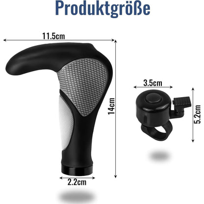 Ergonomische Fahrradgriffe mit Klingel & Werkzeug (22mm)