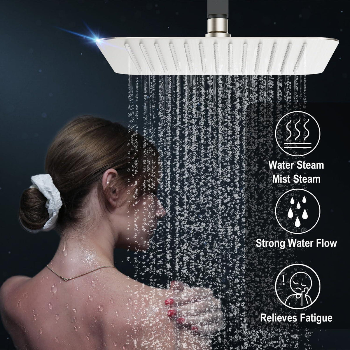 Regendusche 30x30cm Edelstahl gebürstet Chrom