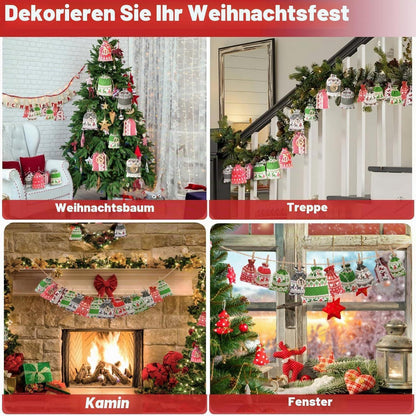 Adventskalender zum Befüllen 2026 mit 24 Stoffbeuteln und Zubehör