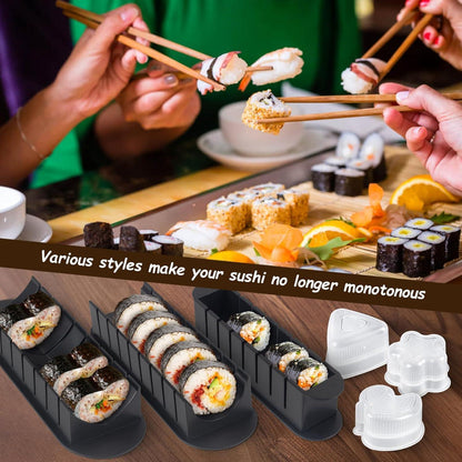 Sushi Maker Set für Anfänger, 20-teilig, Schwarz