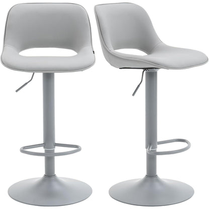 YOUNIKE Barhocker 2er Set, Höhenverstellbar & Drehbar, Grau