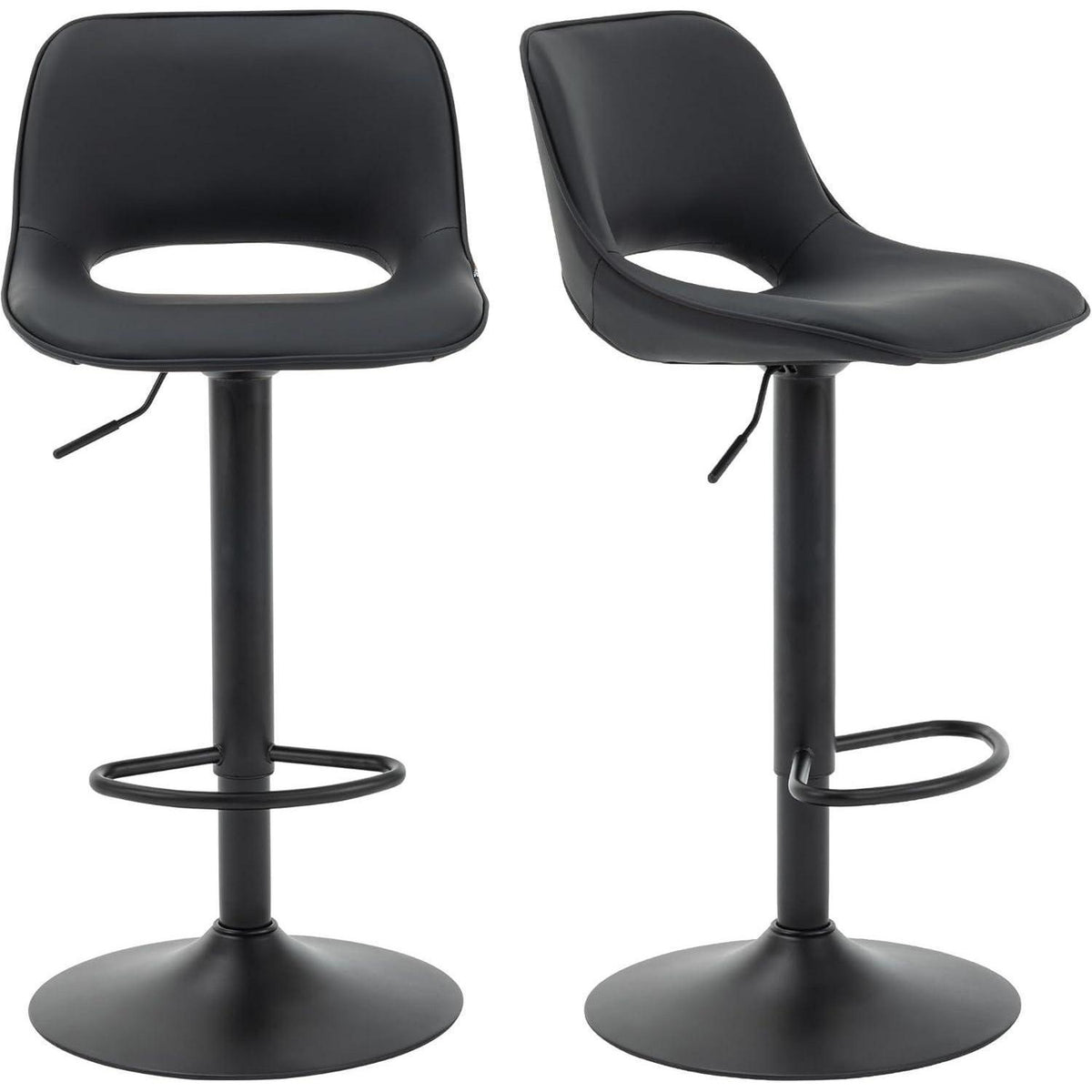 YOUNIKE Barhocker 2er Set, Höhenverstellbar & Drehbar, Schwarz