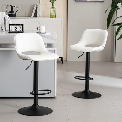 YOUNIKE Barhocker 2er Set, Höhenverstellbar & Drehbar, Weiß