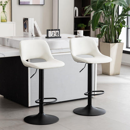 YOUNIKE Barhocker 2er Set, Höhenverstellbar & Drehbar, Weiß