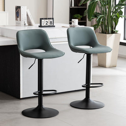 YOUNIKE Barhocker 2er Set, Höhenverstellbar & Drehbar, Graugrün