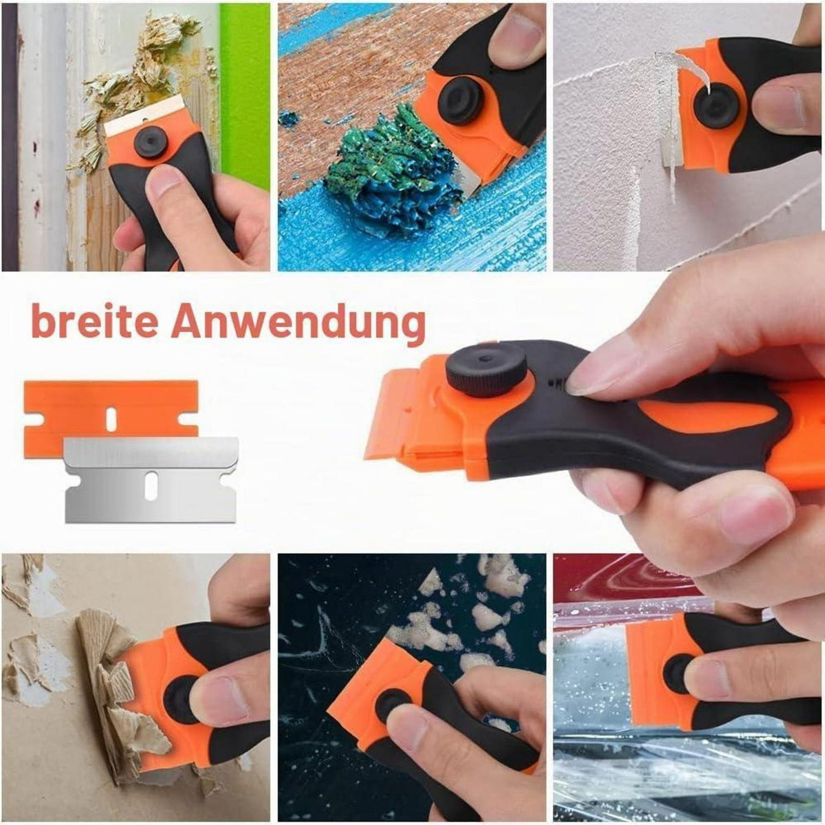 Keramikfeldschaber Set mit Edelstahl- & Kunststoffklingen