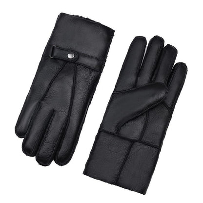 Herren Shearling Lederhandschuhe warm XL Schwarz