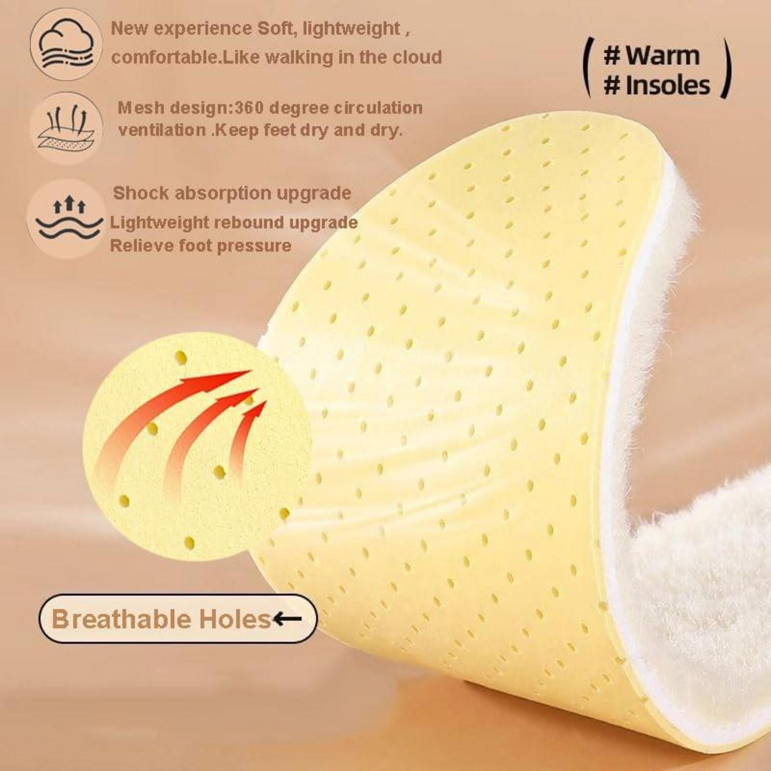 Winter Lammwolle Einlegesohlen für Damen und Herren Thermo Wintersohlen