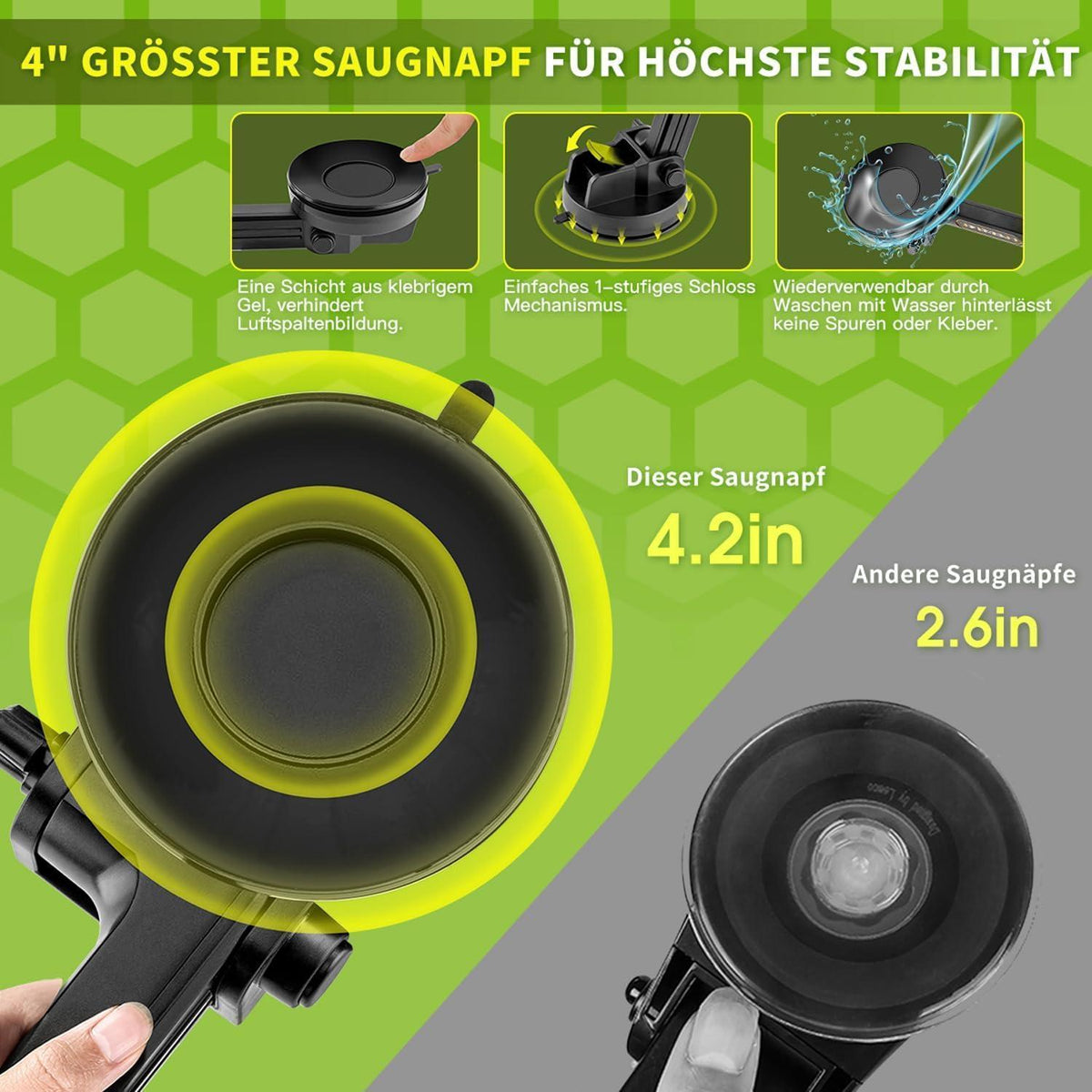 Tablet Halterung Auto LKW – Robuster Saugnapf, Langer Arm