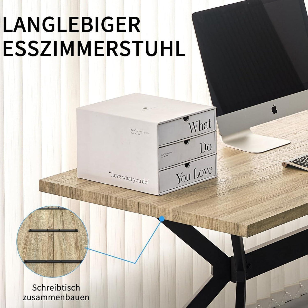 Esszimmergruppe Holz mit 4 Stühlen, 140x80 cm, Modern