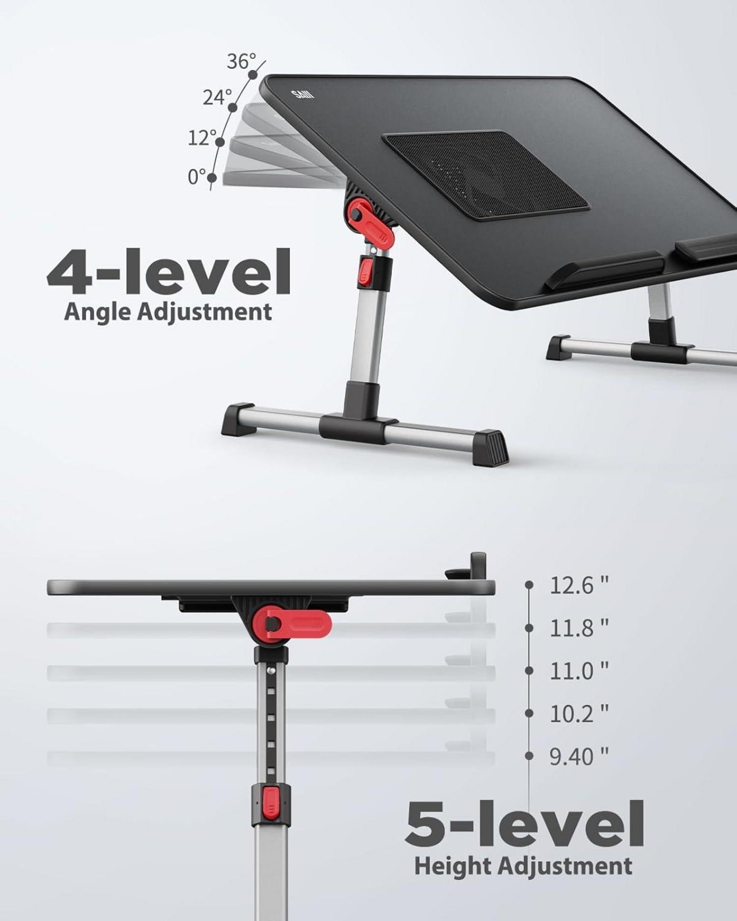 Klapptisch mit USB Anschluss, Laptop Ständer, Lapdesk (52