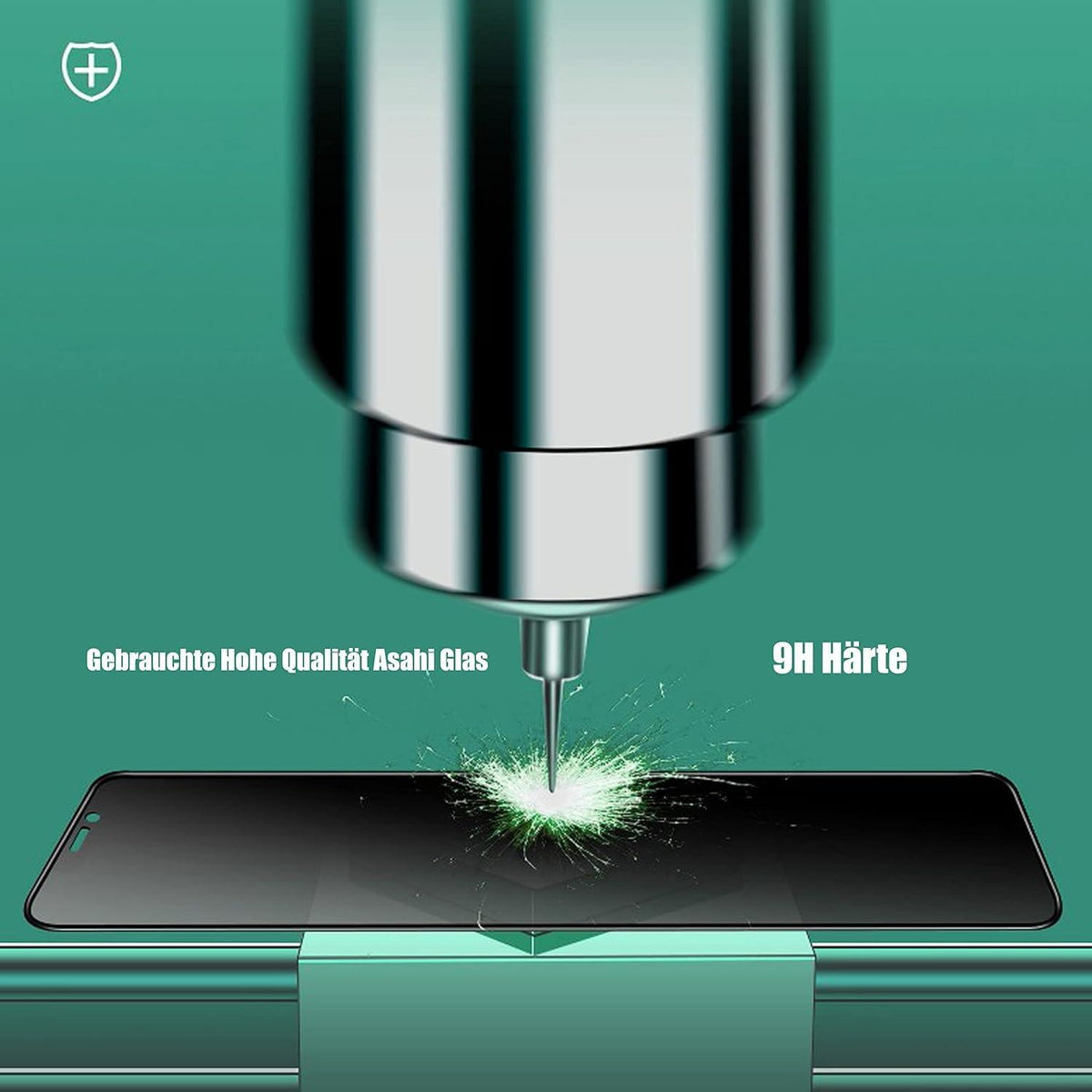 Schutzfolie für iPhone 16 Plus Blickschutz 9H Glas 3 Stück