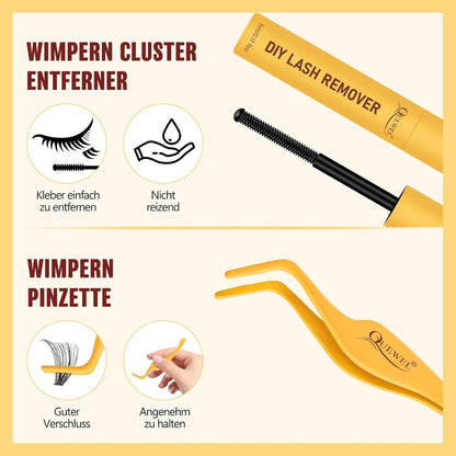 Wimpern-Extensions Set 320 Stück – 30D & 40D mit Kleber & Pinzette