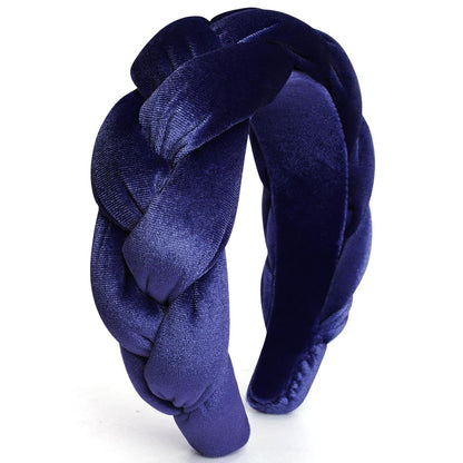Samt Geflochtenes Haarband Vintage Trachten Style Blau