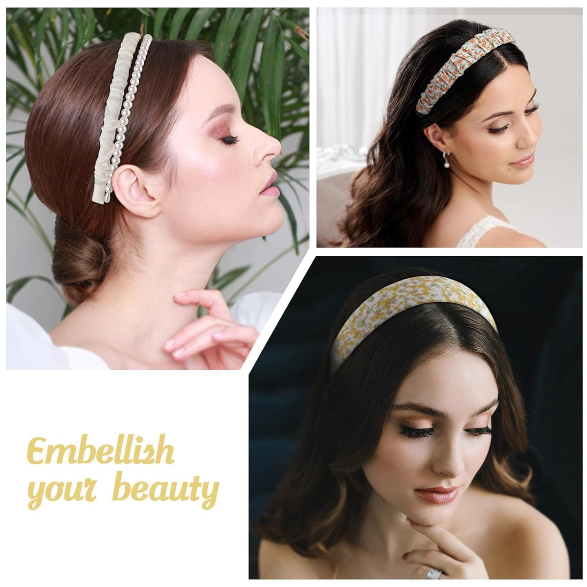 DRESHOW Haarreifen Set 7 Stück verschiedene Modelle Damen Mädchen Blumen-Stirnband