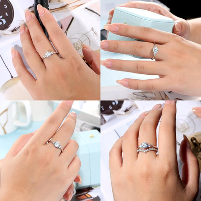 Moissanite Verlobungsring Damen 1 Karat D VVS1 925 Silber Weißgold