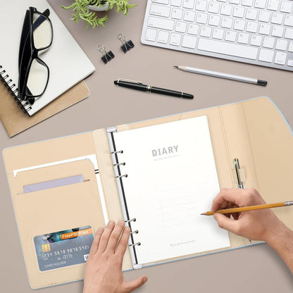 FYY PU Leder A5 Binder Notizbuch Planer mit gefüttertem