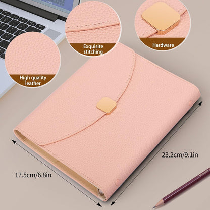 Notizbuch A5 Binder PU Leder 6 Ring Budget Journal Planer