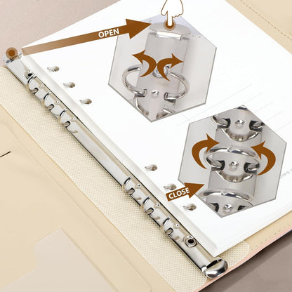 Notizbuch A5 Binder PU Leder 6 Ring Budget Journal Planer
